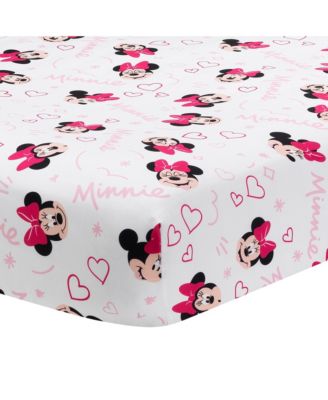 Disney Baby Minnie Mouse Love 3-Piece Pink Nursery Crib Bedding Set