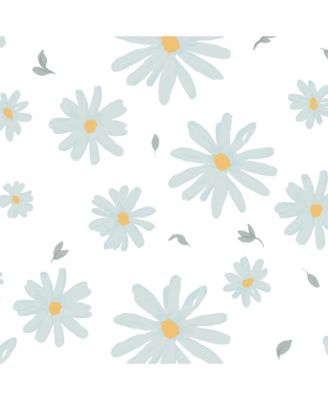 Sweet Daisy 100% Cotton White/Blue Floral Baby Fitted Crib Sheet