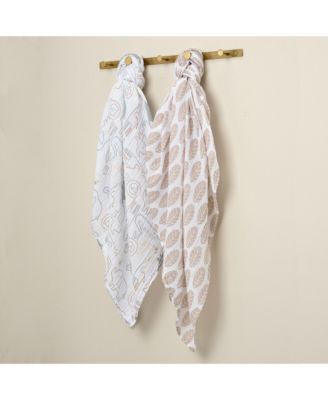 Jungle Story 100% Cotton Muslin Safari Swaddle Blankets - 2 Pack