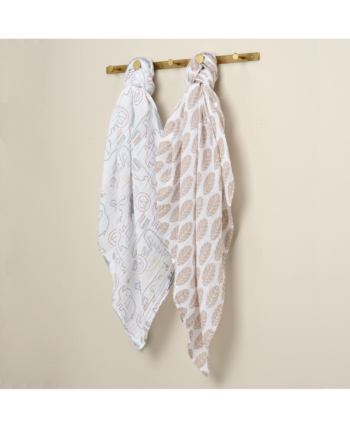 Lambs & Ivy Jungle Story 100% Cotton Muslin Safari Swaddle Blankets - 2 Pack