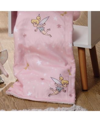 Disney Tinker Bell Pink Soft Fleece Faux Shearling Baby Blanket