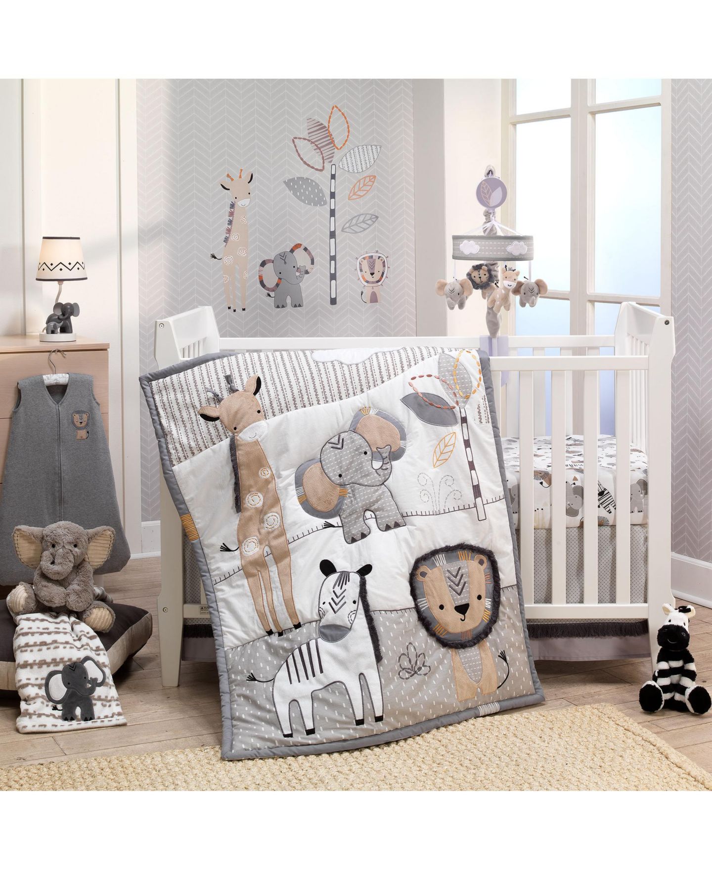 Детская мягкая игрушка Lambs & Ivy Jett Elephant 9.5"H Plush, цвет: Серый — фото 3