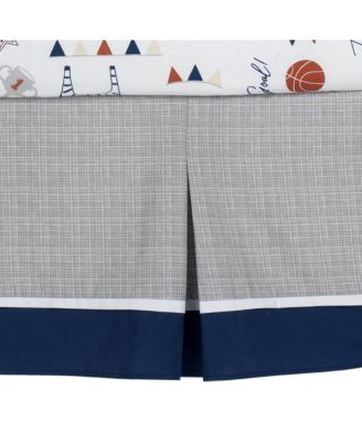 Hall of Fame Sports Animals 5-Piece Crib Bedding Set - Gray/Blue