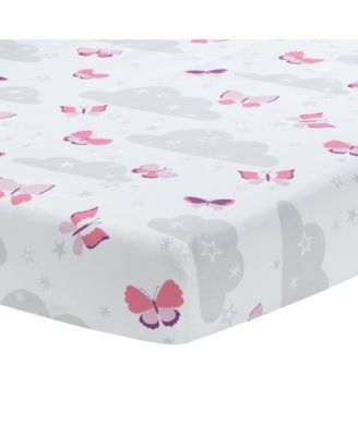 Butterfly Kisses Pink/Purple 3-Piece Baby Crib Bedding Set