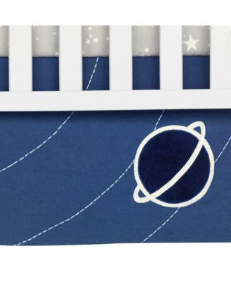 Milky Way Blue/Gray Space Galaxy 4-Piece Nursery Baby Crib Bedding Set