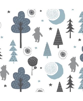 Disney Baby Forever Pooh White/Blue Bear Fitted Crib Sheet by