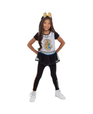 Girls Cosplay T-Shirt Dress Leggings and Headband 3 Piece Outfit Set