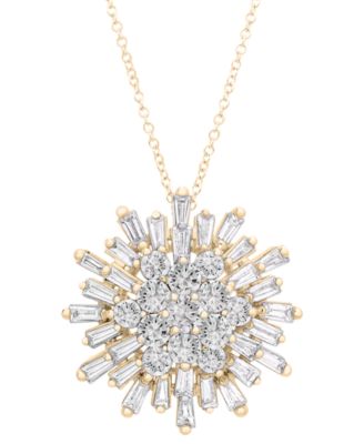 Wrapped in Love Diamond Starburst 20 Pendant Necklace 1-12 ct tw in 14k White Gold or 14k Yellow Gold Created for Macys - Yellow Gold 5250$
