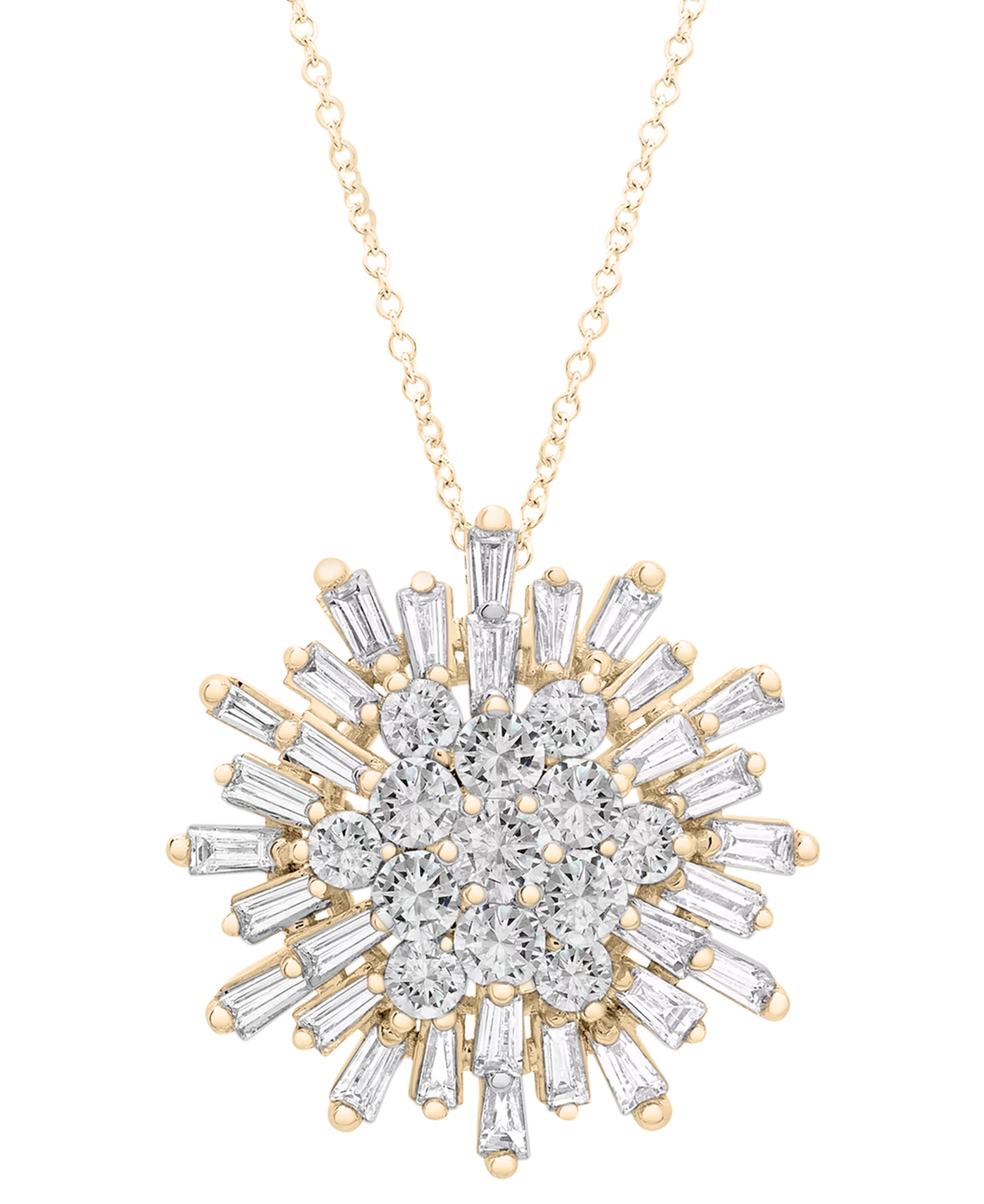 Wrapped In Love Diamond Starburst 20" Pendant Necklace (1-1/2 Ct. T.w.) In 14k White Gold Or 14k Yellow Gold, Create In Yellow Gold