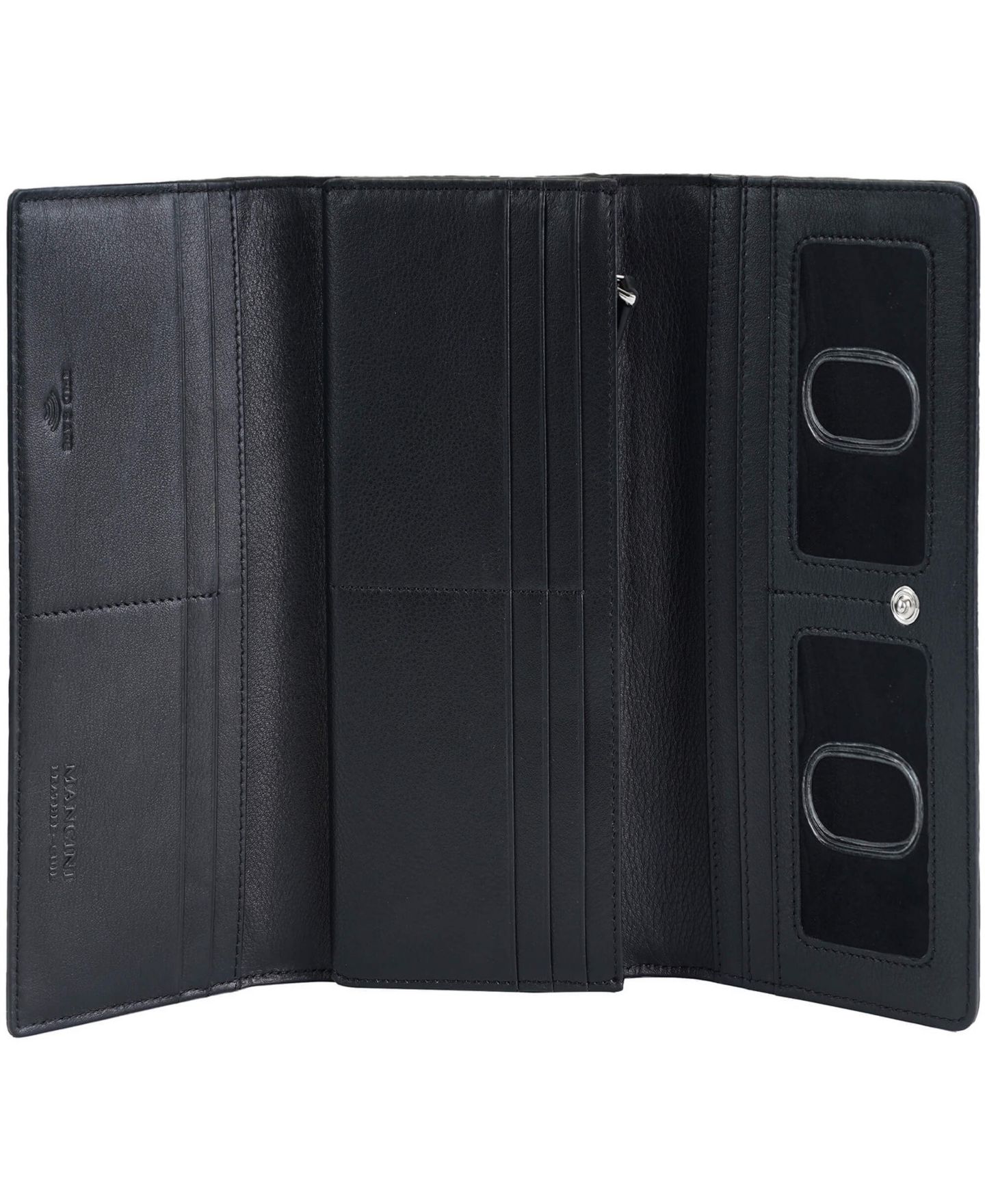 Женский кошелёк Mancini Croco2 RFID Secure Trifold Wallet, цвет: Чёрный — фото 5