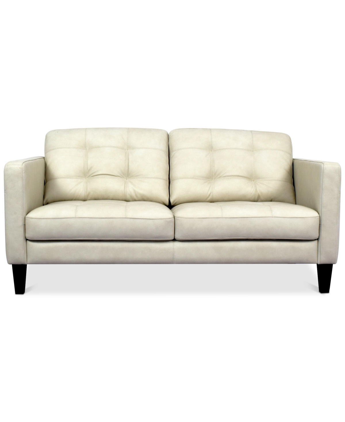 Macy's Pezley Leather Loveseat, Created For  In Cream