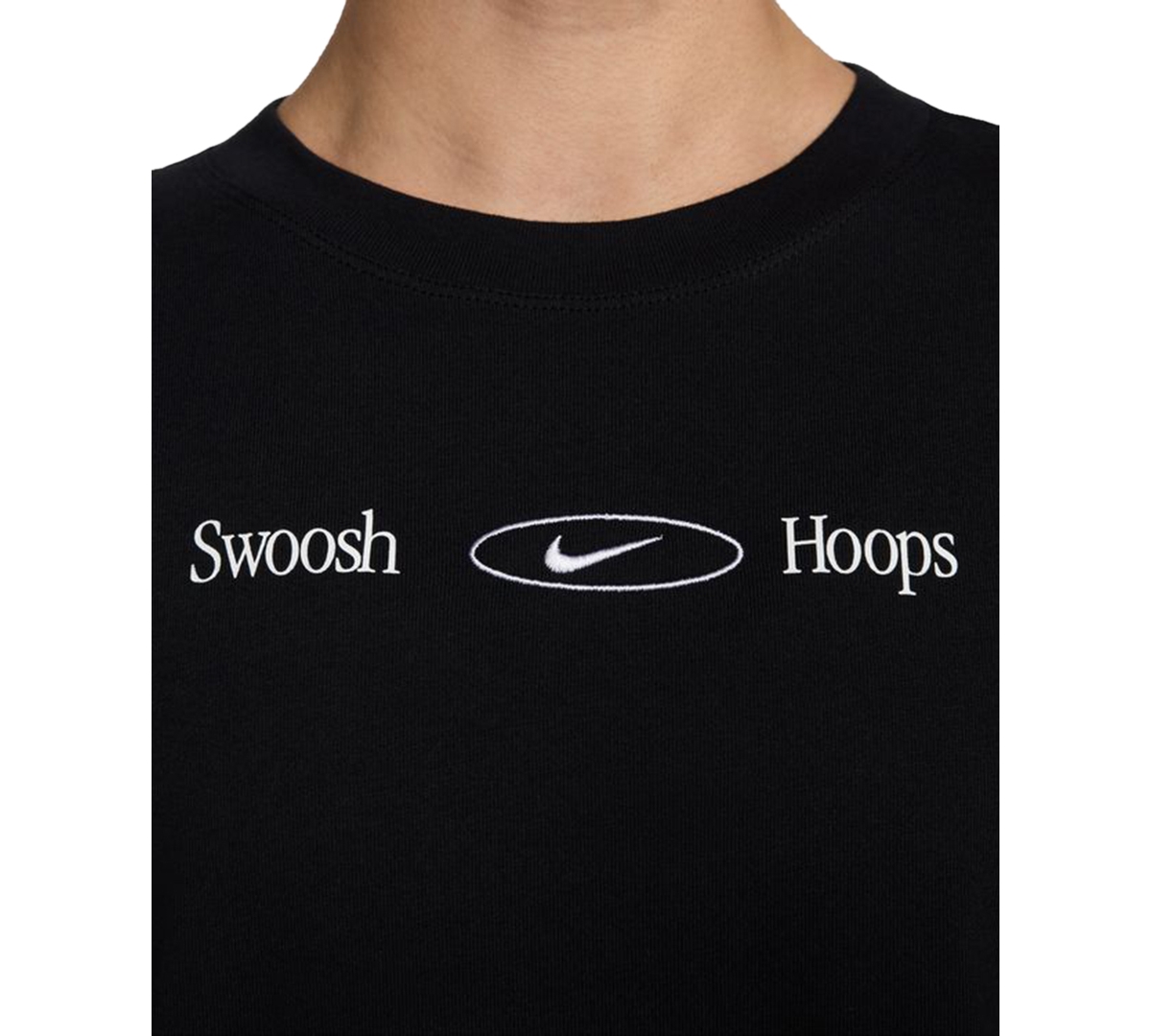 Nike Women's Cotton Graphic Crewneck Long-sleeve T-shirt In Black