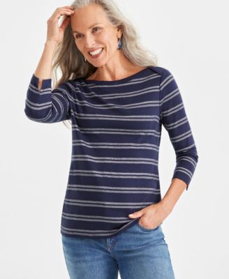 Style & Co - Women's Striped Metallic Top