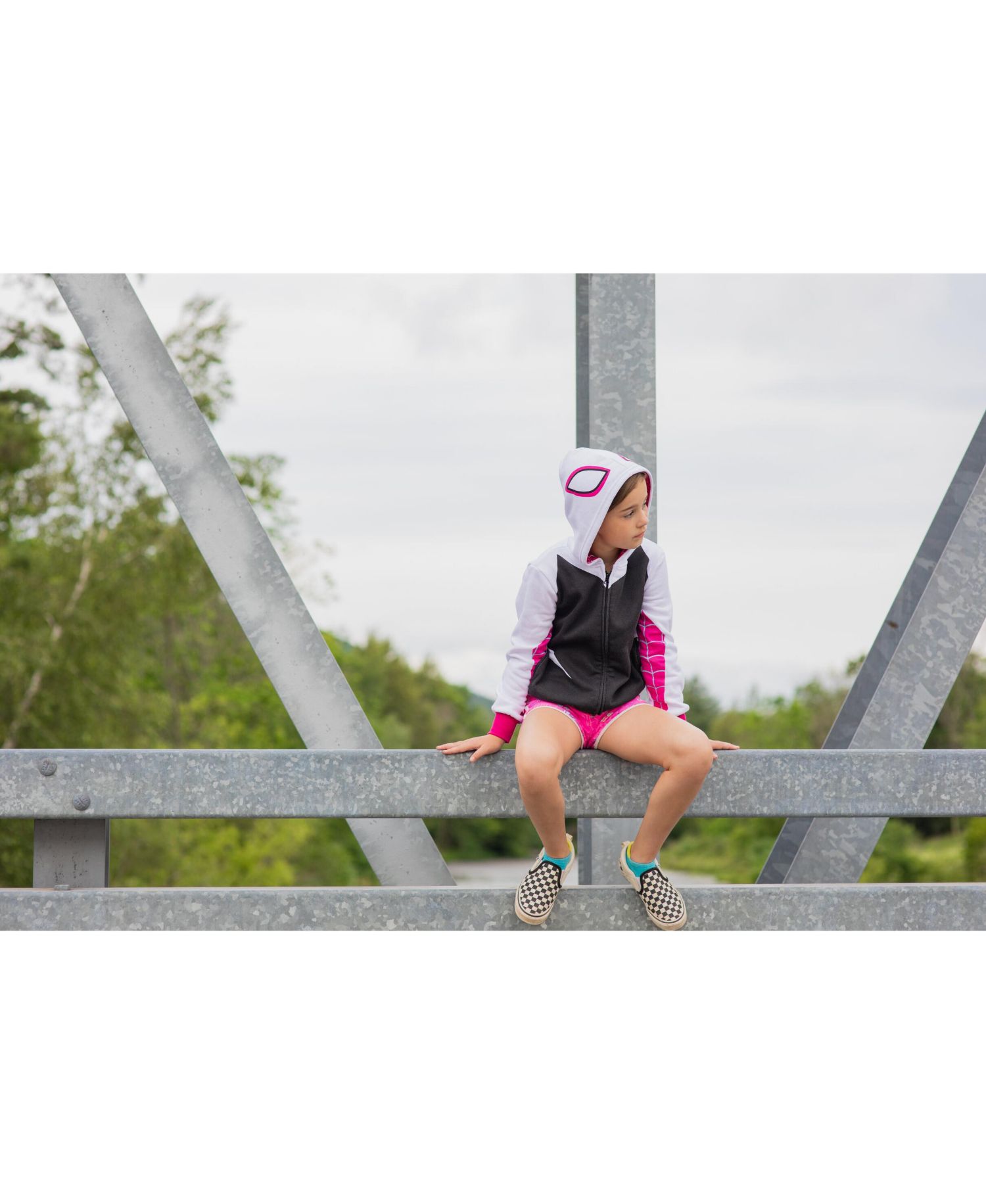 Girls Spider-Man Spider-Gwen Ghost Spider Fleece Zip Up Hoodie to