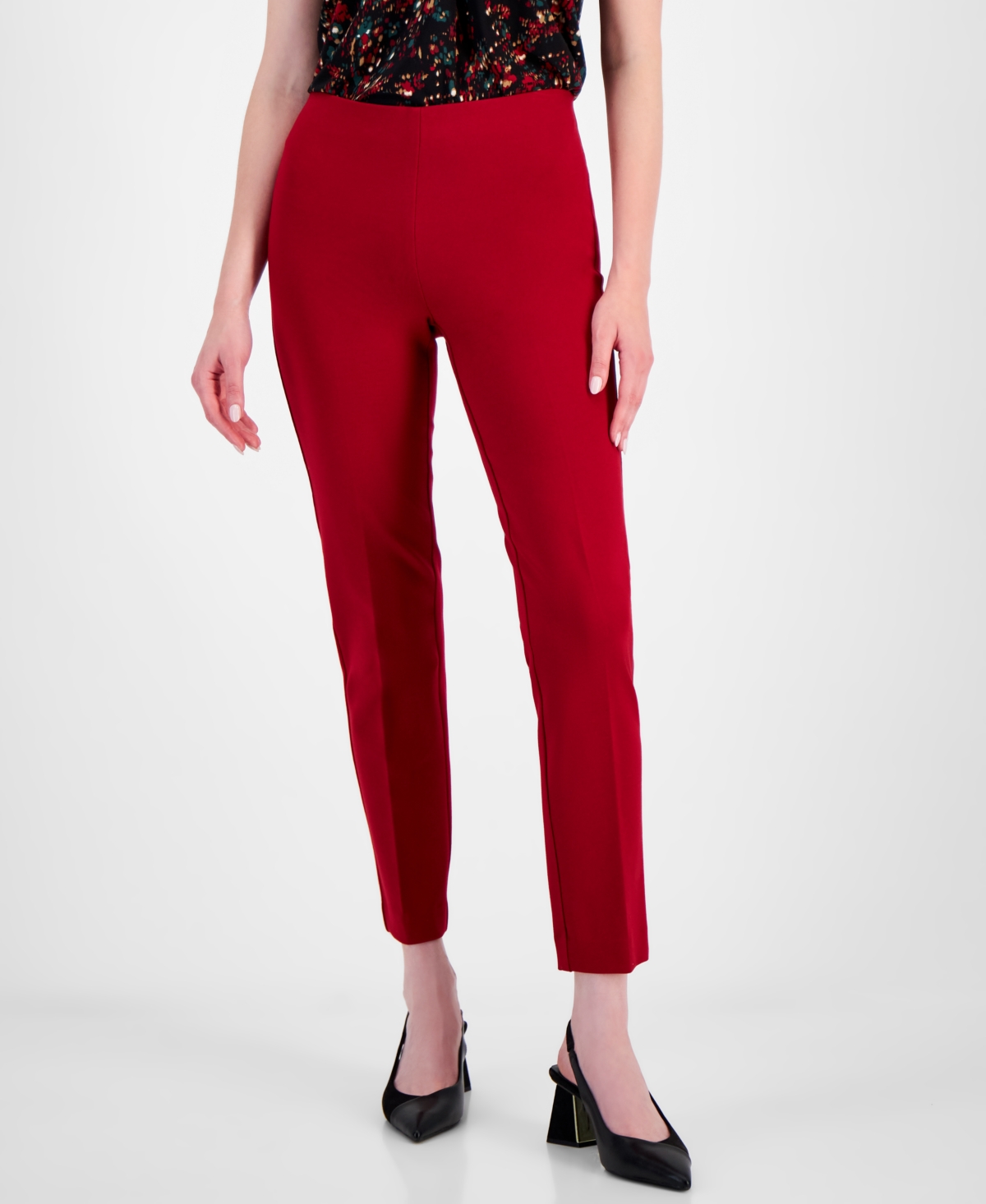 Anne Klein Women's Pull-On Hollywood-Waist Ankle Pants