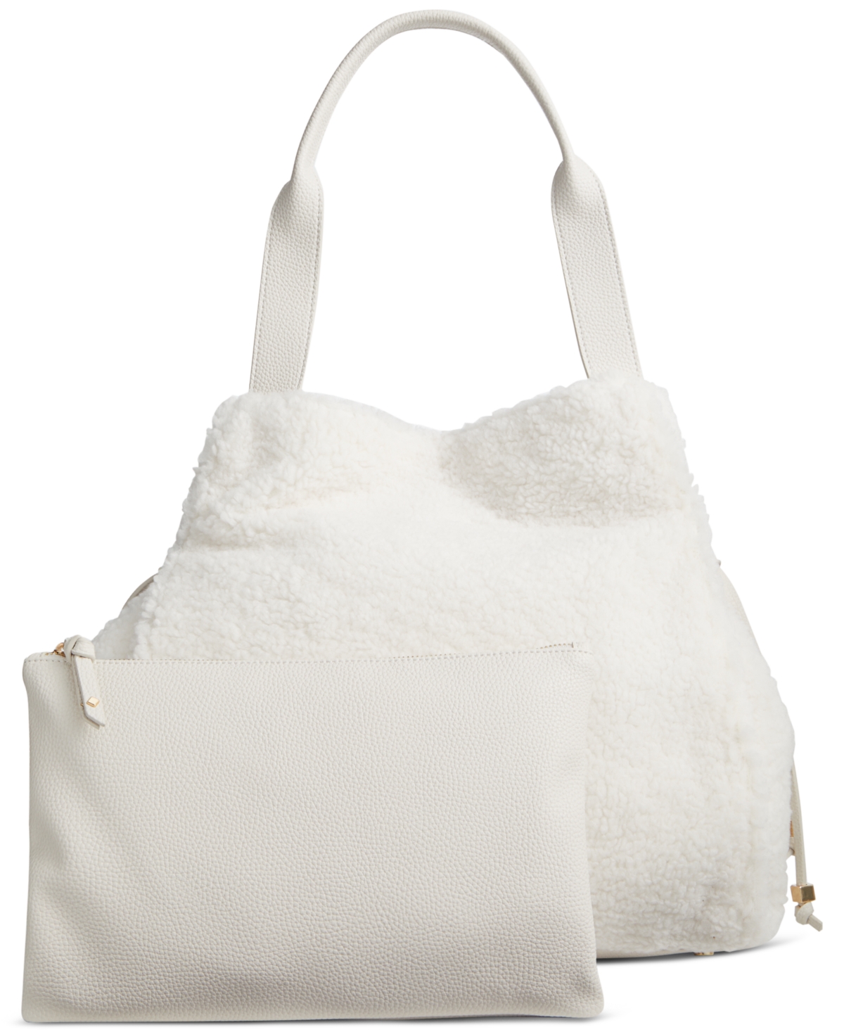 On 34th Jyyll Sherpa Medium Tote, Created For Macy's In Washed White