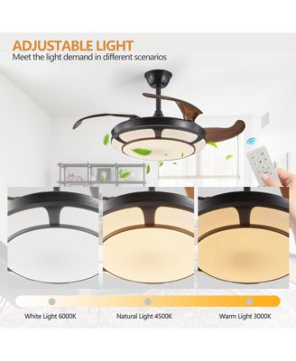 Streamdale Modern Minimalist Retractable Ceiling Fan with LED Light