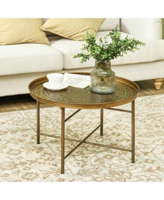 Hammered Tray Round Coffee Table