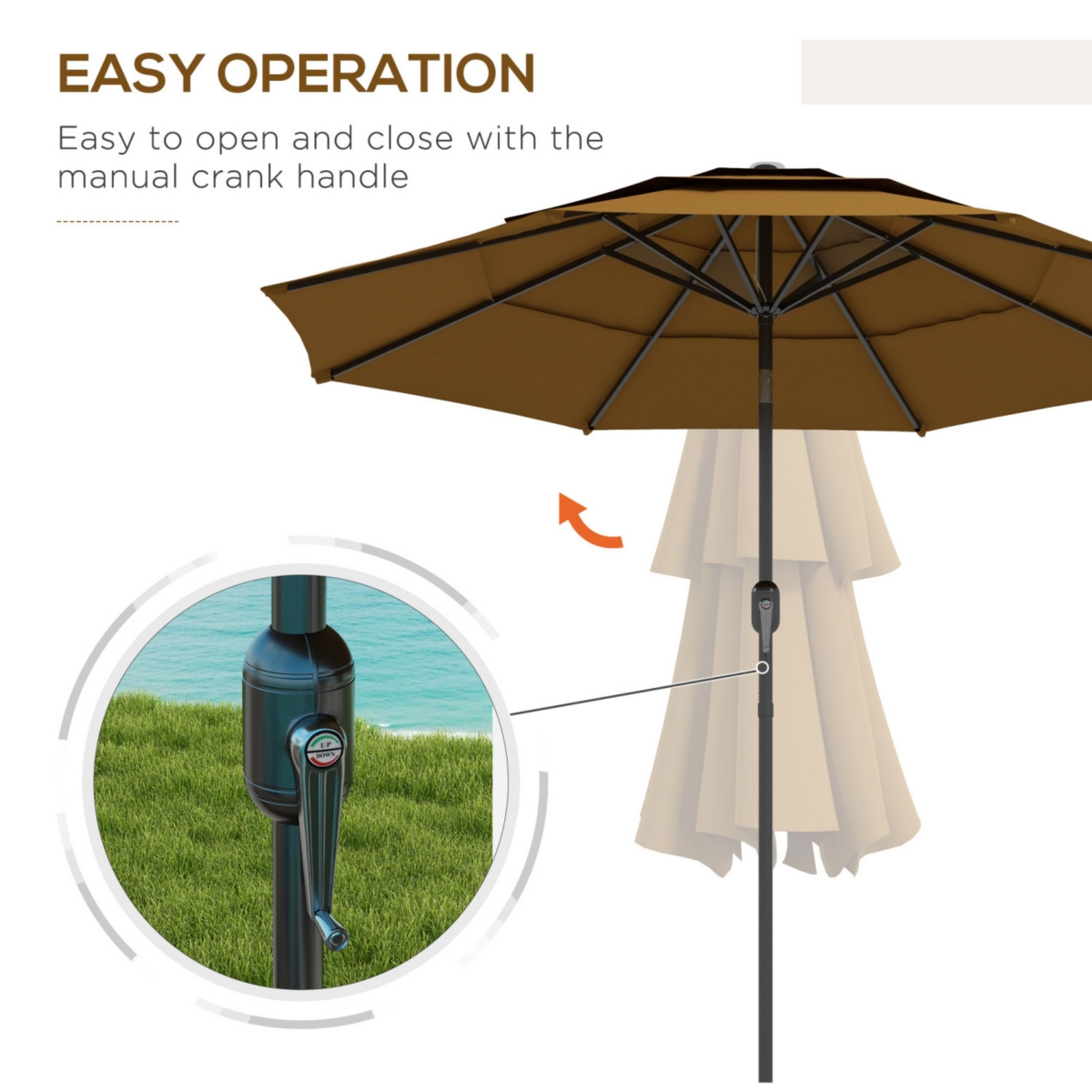 9FT 3-Tier Patio Umbrella with Tilt