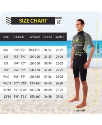 Pro3 Men's Shorty Springsuit 2/1mm Neoprene Diving Suit