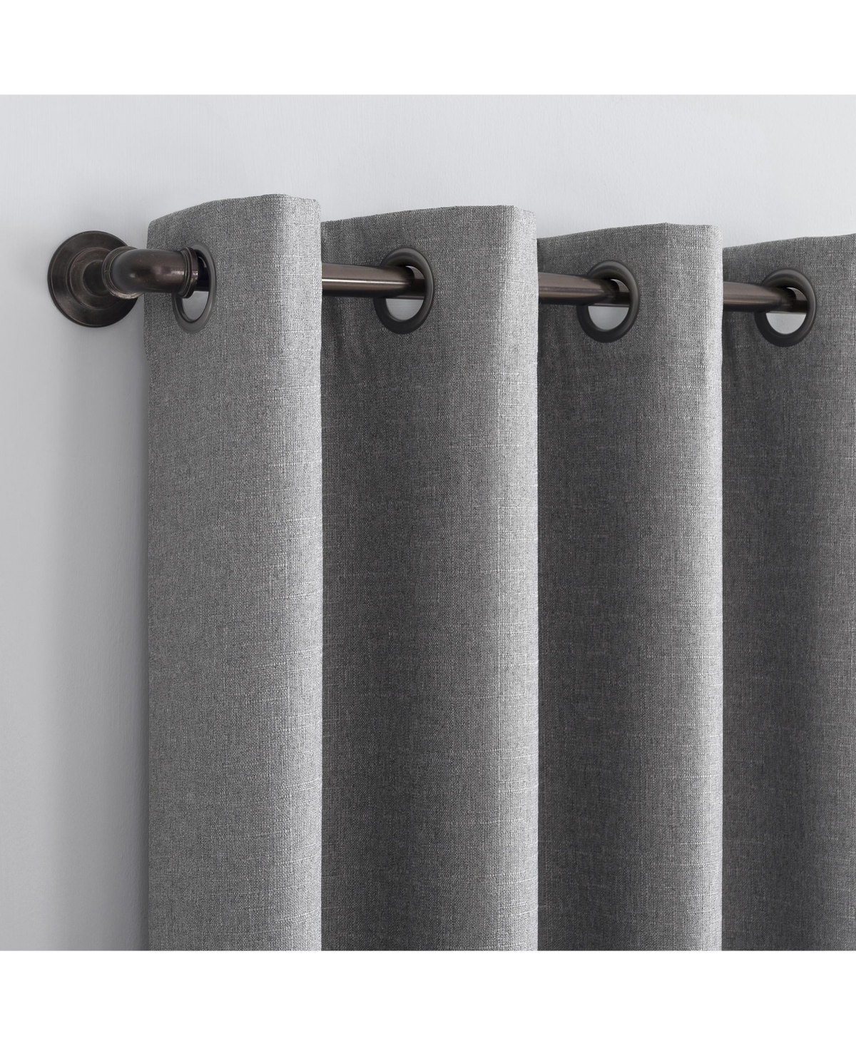 Cayden Grid Texture Draft Shield Fleece Insulated 100% Blackout Grommet Curtain Panel