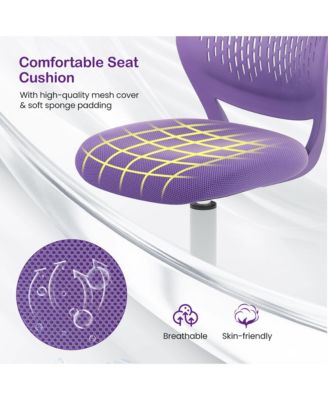 Office Task Desk Armless Chair Adjustable Mid Back Swivel