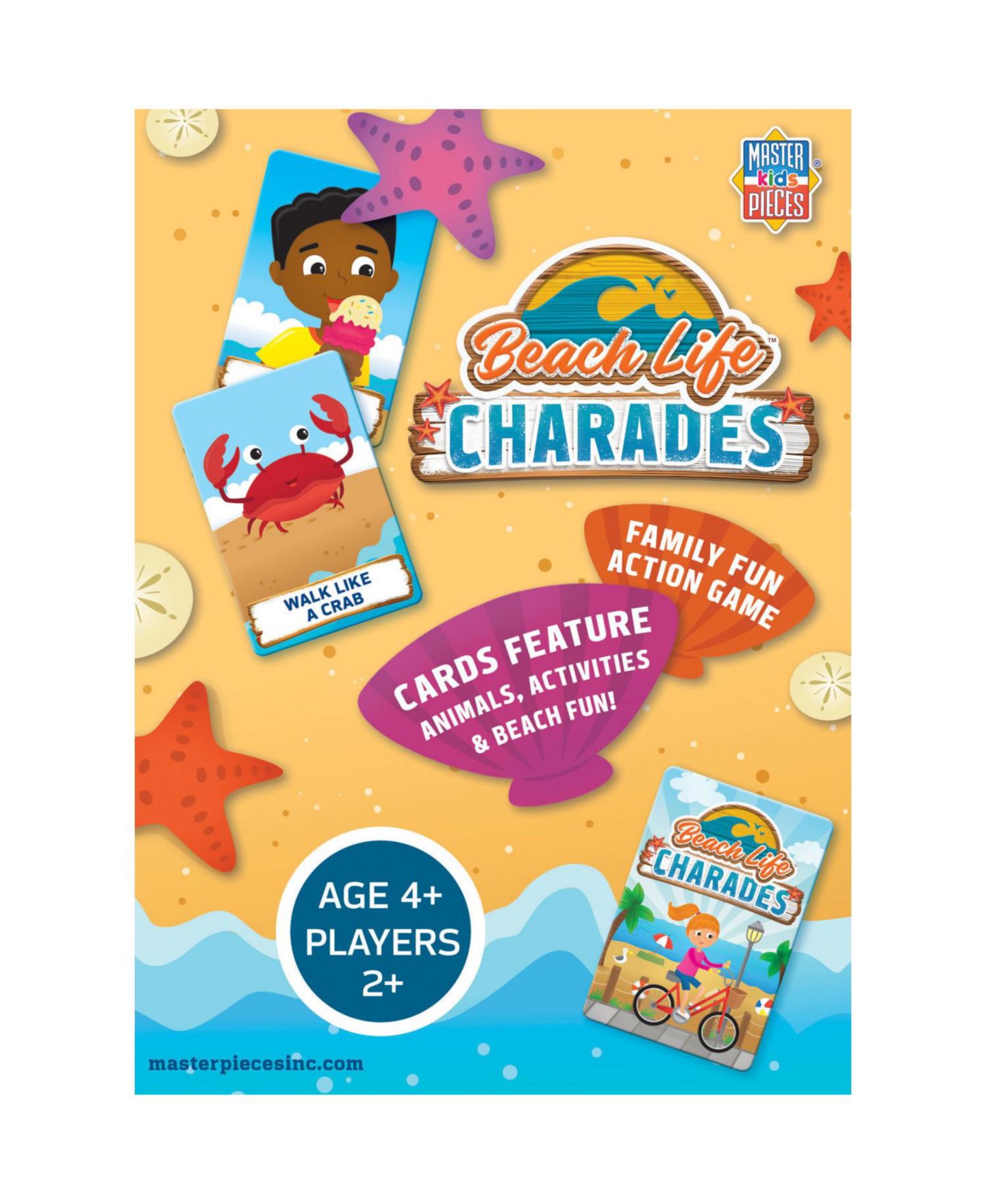 Детская карточная игра MasterPieces Puzzles Beach Life Charades 30-Card Game, от 4 лет, цвет: Разноцветный — фото 2