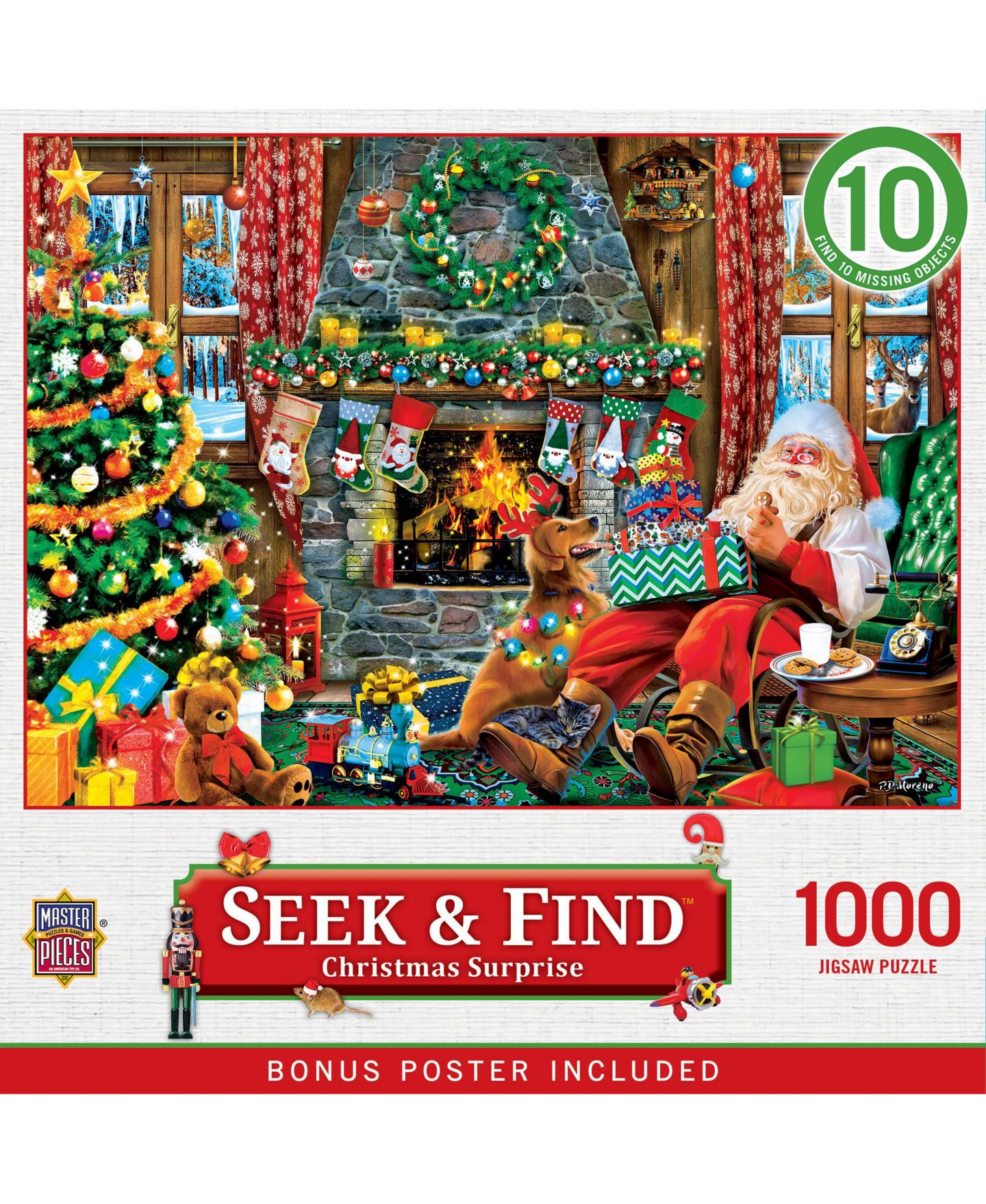Детская игрушка MasterPieces Puzzles Seek & Find - Christmas Surprise 1000-Piece Puzzle, Ages 14+, цвет: Разноцветный — фото 1