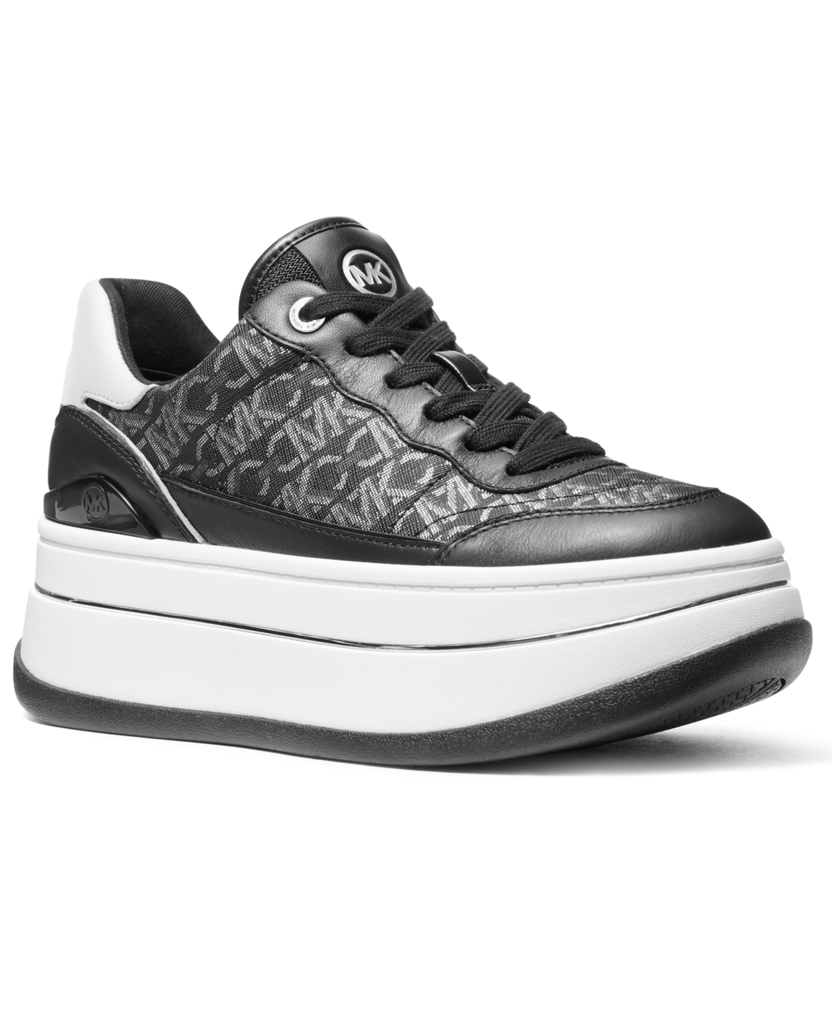 MICHAEL KORS MICHAEL MICHAEL KORS WOMEN'S HAYES EMPIRE LOGO LACE-UP PLATFORM SNEAKERS 