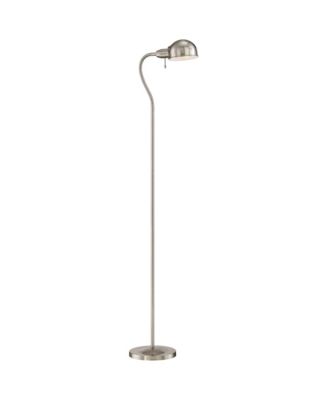 Ridley Modern Floor Lamp Standing 61" Tall Satin Nickel Metal Adjustable Gooseneck Arm for Living Room Reading Bedroom Office House Home