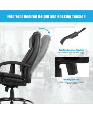 Massage Executive Office Chair with 6 Vibrating Points-Black