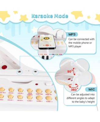 31 Keys Kids Piano Keyboard with Stool and Piano Lid-White