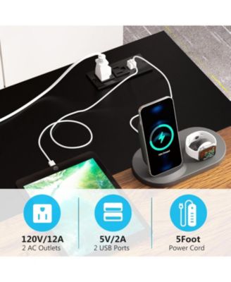 L-Shaped Computer Desk with Power Outlet and Drawer Cabinet, 55 inch Large Executive Office Desk with Lateral File Cabinet