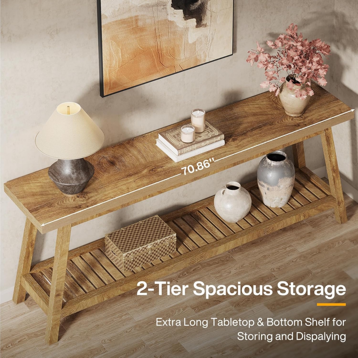 Tribesigns Farmhouse Console Entryway Table: 70.9 Inches Extra Long Console Table for Entryway