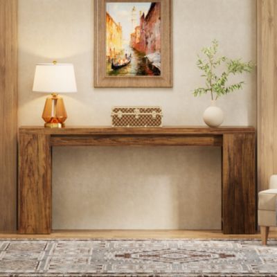 70.9-Inch Long Console Table, Farmhouse Wooden Entryway Sofa Table Behind Couch, Narrow Entry Console