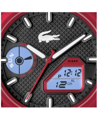 Men's LC33 Red Silicone Strap Watch 45mm