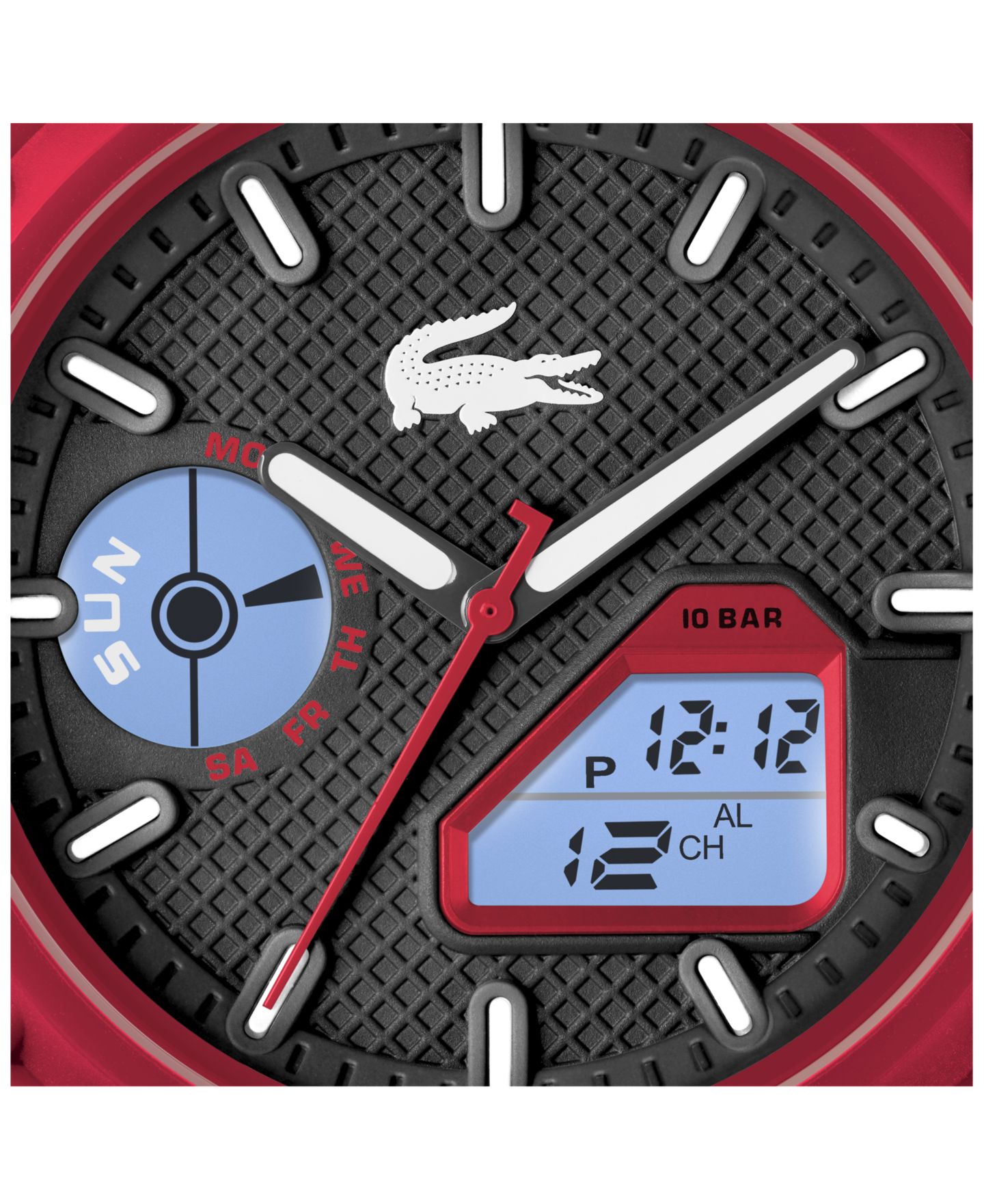 Мужские часы Lacoste LC33 Red Silicone Strap Watch 45mm — фото 3