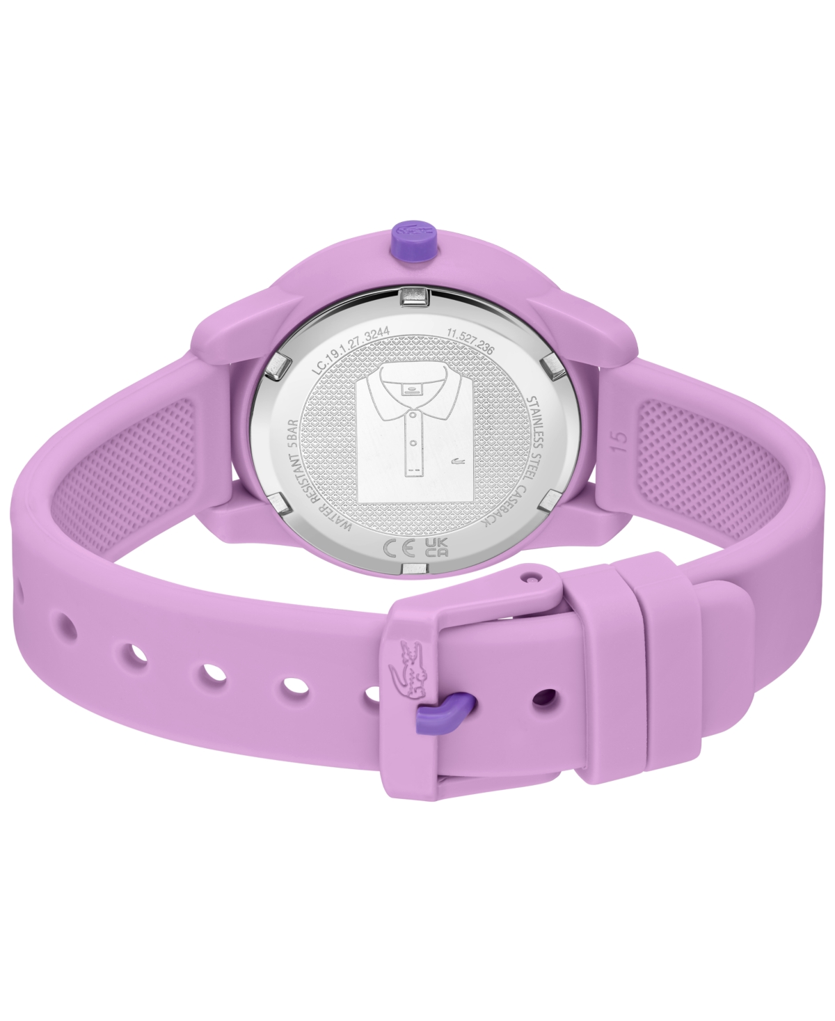 Lacoste Kids Mini Tennis Purple Silicone Strap Watch 34.5mm In Purple