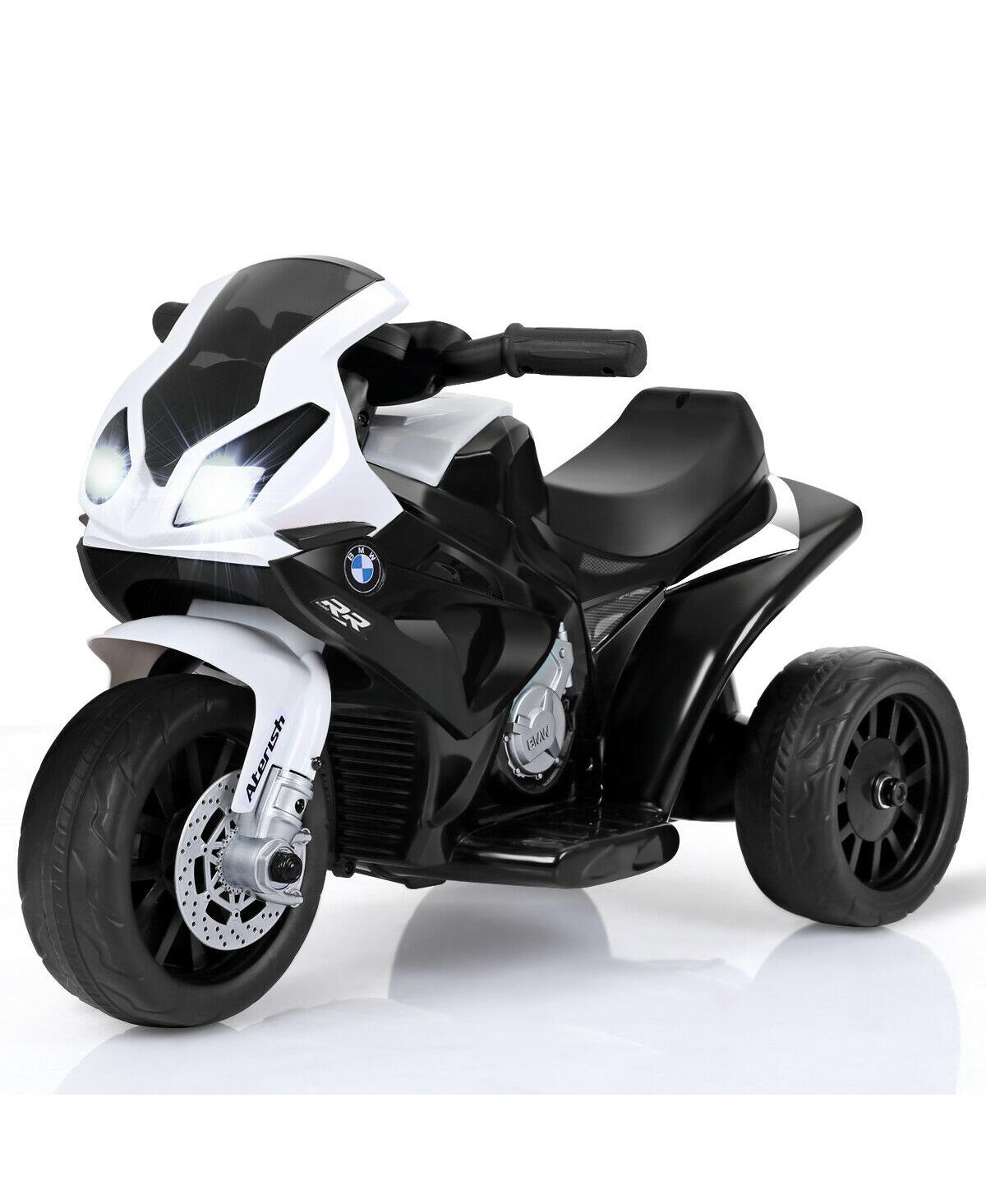 Gymax Kids Ride On Motorcycle Bmw Licensed 6V Electric 3 Wheels Bicycle w/ Music&Light Red - White+black