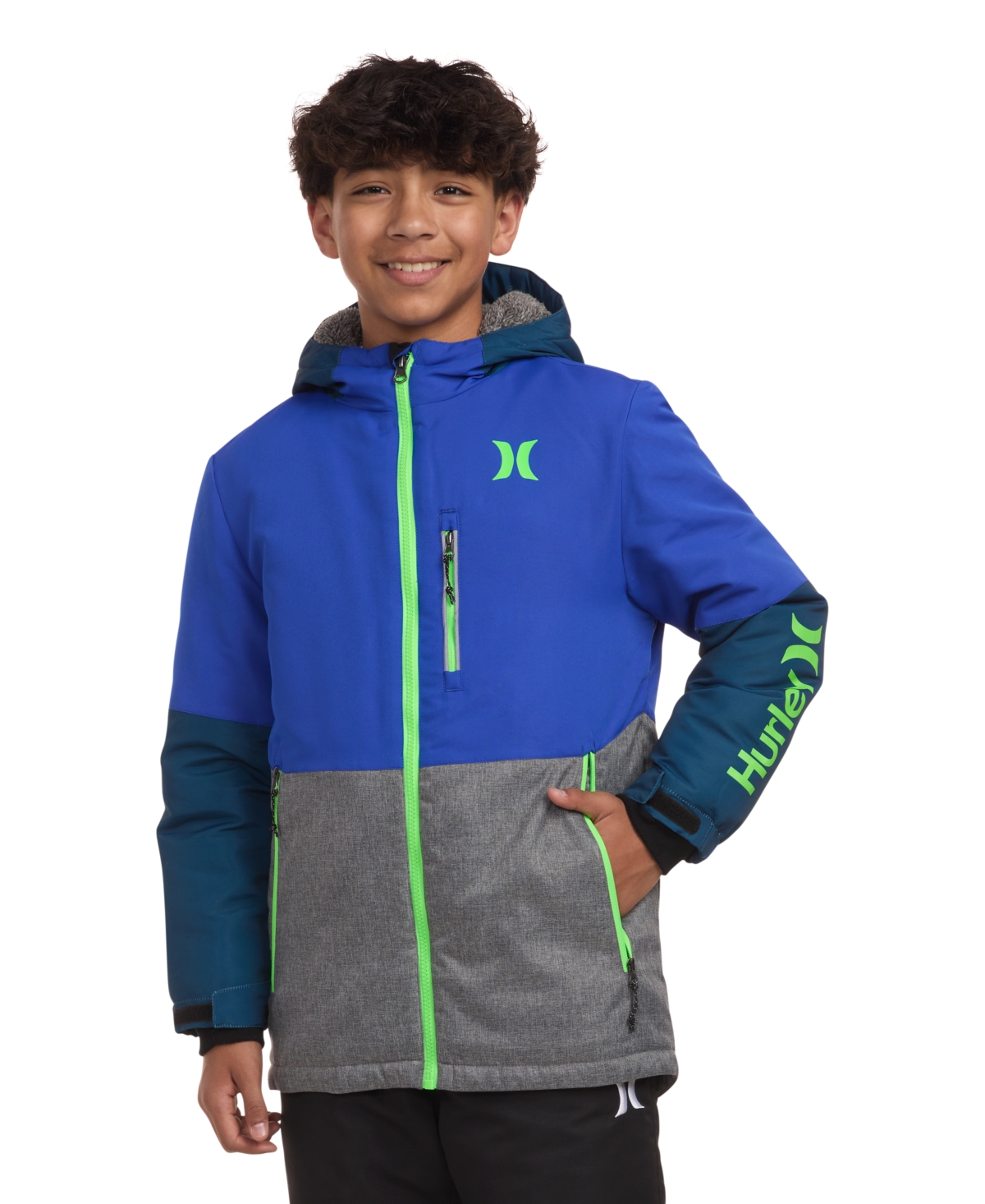 Hurley Big Boys Colorblocked Snowboard Jacket
