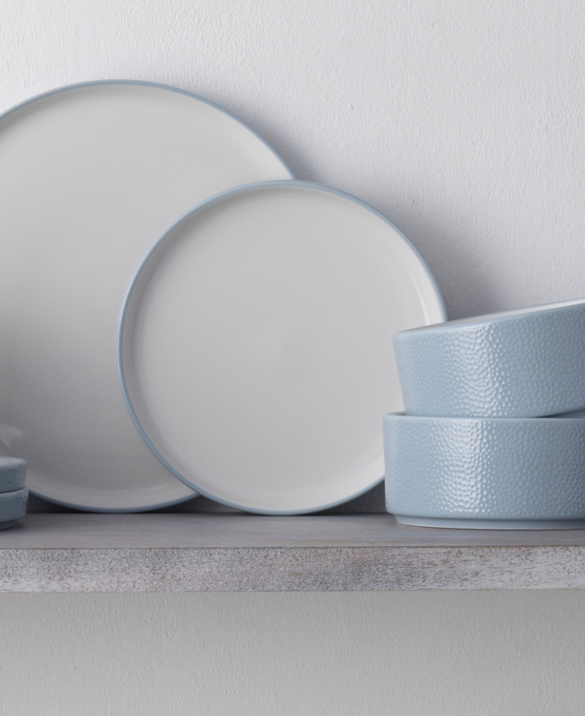 Noritake Colortex Stone Stax Salad Plates, Set Of 4 In Blue