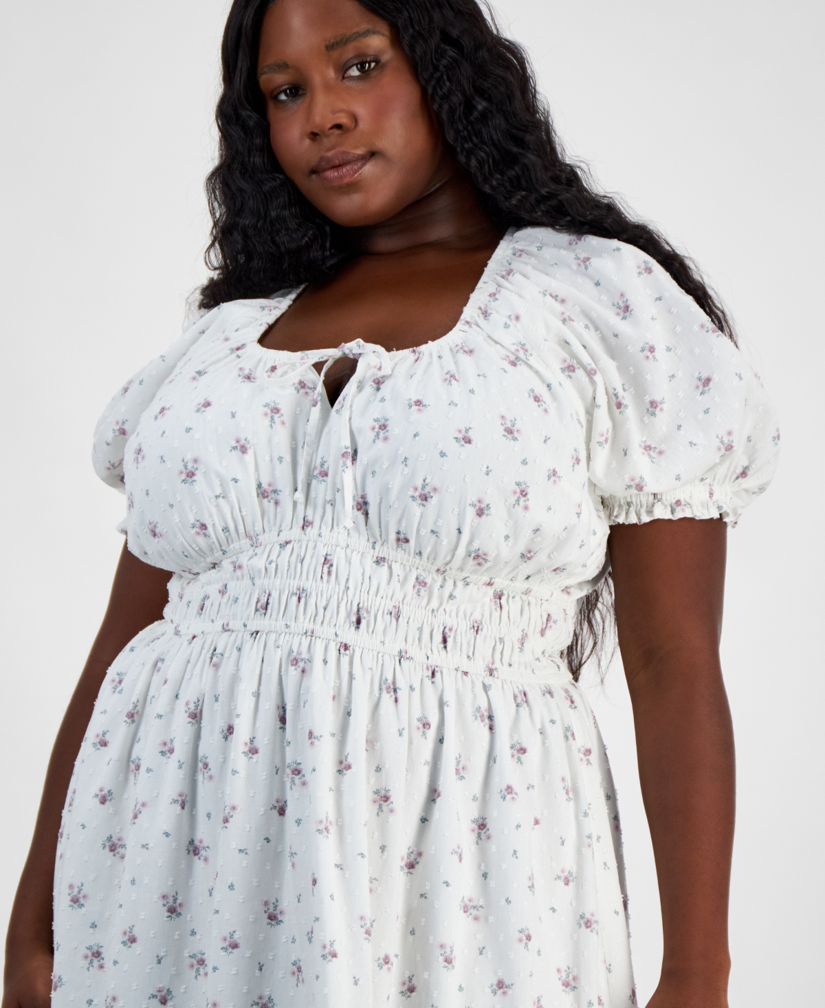 And Now This Women's Short-Sleeve Clip-Dot Midi Dress, Xxs-4X, Created for Macy's