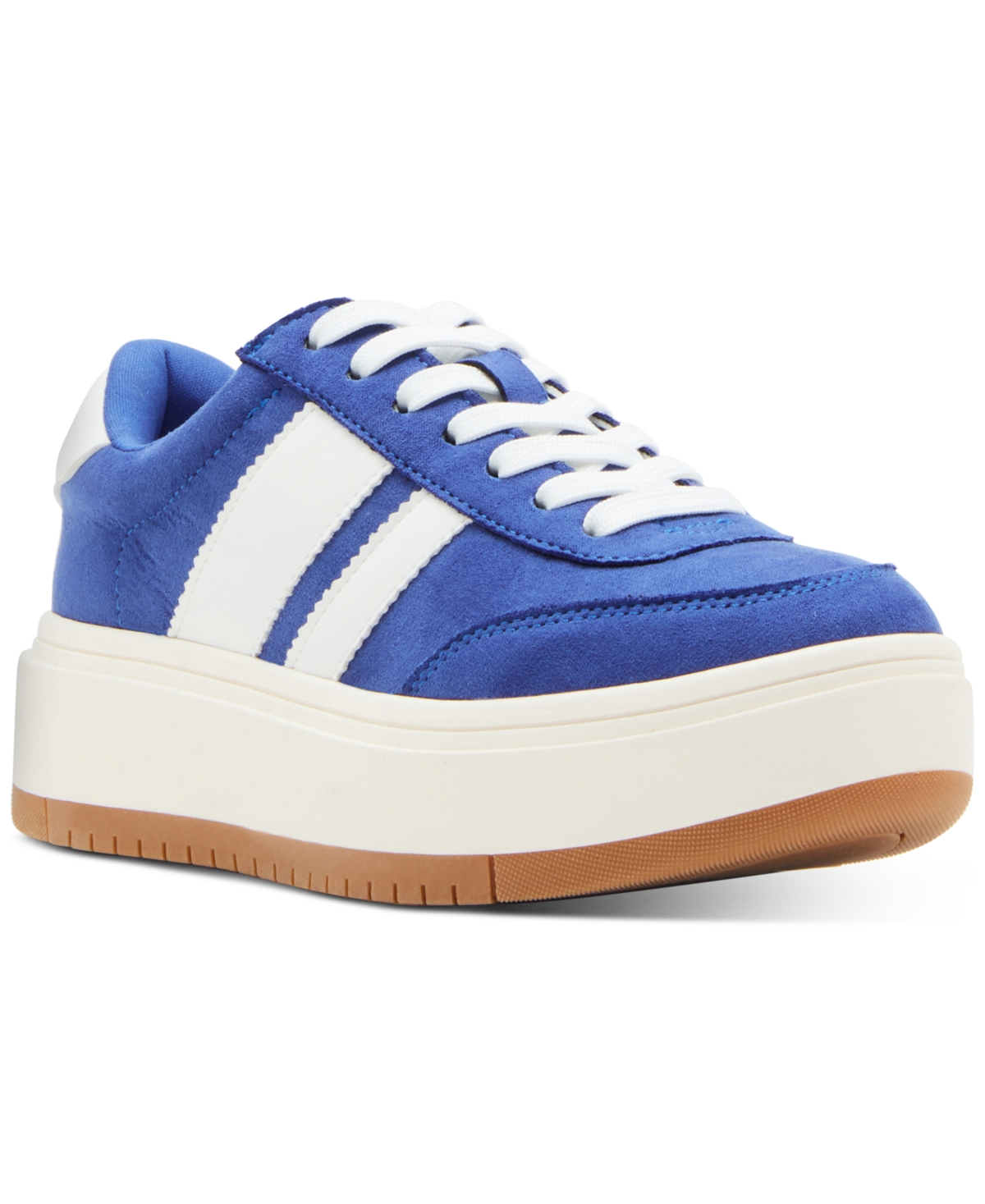 Madden Girl Navida Lace-up Low-top Platform Sneakers In Blue,white Multi