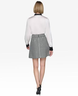 Women's Tie-Neck Long-Sleeve Satin Blouse 