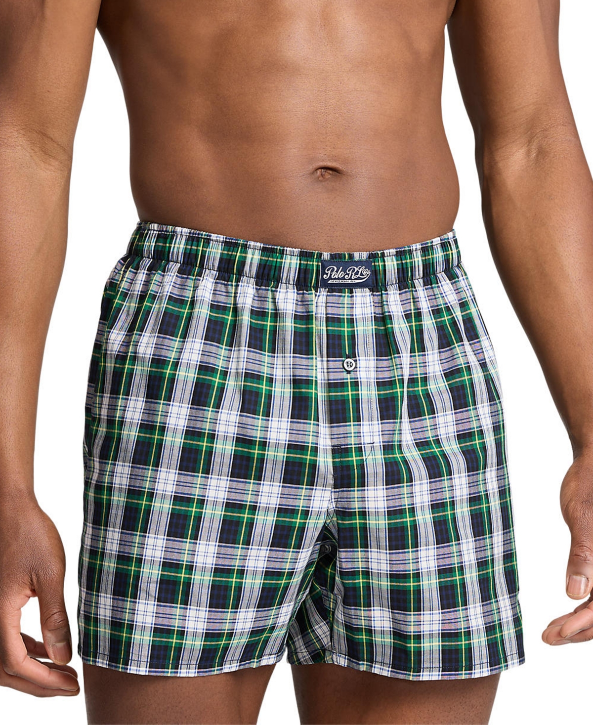 Polo Ralph Lauren Men's Plaid Woven Boxers -CRUISE NAVY POLO PLAYER