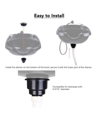 Salon Drainer Kit with Basket Strainer Cover for Shampoo Bowl Wash Basin Barber