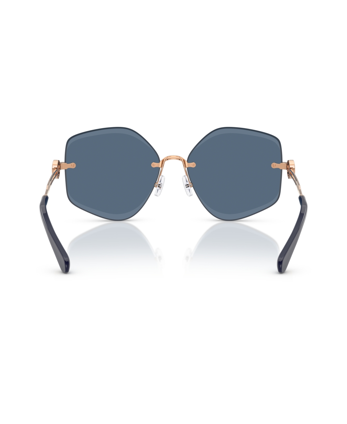 Tory Burch Geometric-frame Sunglasses In Shiny Rose Gold