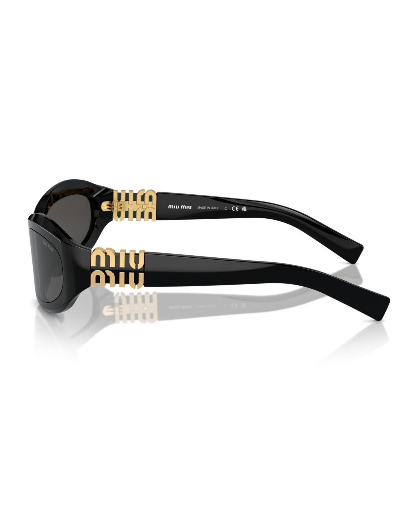 Женские солнцезащитные очки MIU MIU Sunglasses MU 14ZS, цвет: Чёрный — фото 3