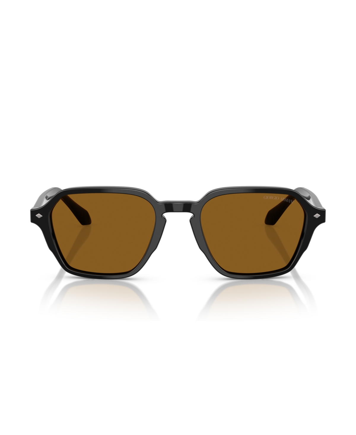 Giorgio Armani Rectangle-frame Sunglasses In Transparent Green