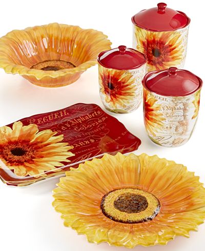 Certified International Paris Sunflower Serveware Collection